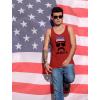 imageTstars American Flag Cap hat  Cool 4th of July Merica Mens Tank TopRed