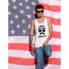 imageTstars American Flag Cap hat  Cool 4th of July Merica Mens Tank TopWhite