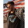 imageTstars Distressed USA Flag Shirt Memorial Day 4th of July Shirts for Men Patriotic American Eagle Mens TShirtBlack