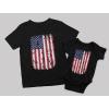 imageTstars Patriotic Dad and Baby 4th of July Matching Shirts Daddy ampamp Me Memorial Day US Distressed American Flag Shirt SetDad Black  Baby Black
