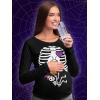 imageTstars Pregnant Halloween Shirt Skeleton Baby Costume Maternity Long Sleeve ShirtBlack