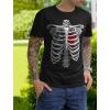 imageTstars Skeleton Rib Cage Heart Xray Halloween Easy Costume TShirtBlack