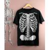 imageTstars Skeleton Shirt Mens Front ampamp Back Print Rib Cage Xray Costume Adult Funny Halloween Shirts for MenBlack
