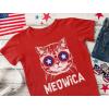 imageTstars TeeStars  Meowica America Patriot Cat 4th of July Youth Kids TShirtRed