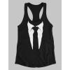 imageTstars Tuxedo Tie Printed Suit Womens Racerback Tank TopBlack