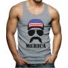 imageTstars American Flag Cap hat  Cool 4th of July Merica Mens Tank TopMerica  Gray