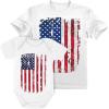 imageTstars Patriotic Dad and Baby 4th of July Matching Shirts Daddy ampamp Me Memorial Day US Distressed American Flag Shirt SetDad White  Baby White