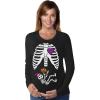 imageTstars Pregnant Halloween Shirt Skeleton Baby Costume Maternity Long Sleeve ShirtBlack