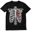 imageTstars Skeleton Rib Cage Heart Xray Halloween Easy Costume TShirtBlack