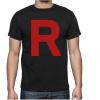 imageTstars Team Rocket Mens Shirt R Print Anime Theme Halloween Costume TShirt for MenBlack