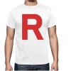 imageTstars Team Rocket Mens Shirt R Print Anime Theme Halloween Costume TShirt for MenWhite