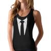 imageTstars Tuxedo Tie Printed Suit Womens Racerback Tank TopBlack