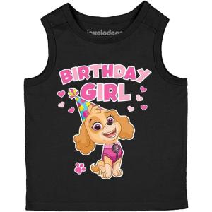 imageTstars Gifts for Girls Skye Birthday Girl Tank Top 2nd 3rd 4th 5th Paw Patrol Shirt Summer Toddler Unisex Sleeveless ShirtBlack