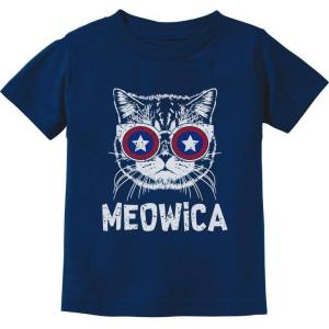imageTstars TeeStars  Meowica America Patriot Cat 4th of July Youth Kids TShirtNavy