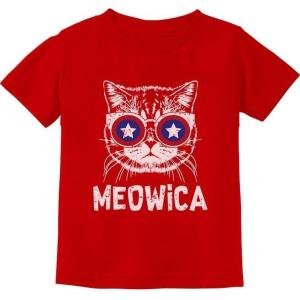imageTstars TeeStars  Meowica America Patriot Cat 4th of July Youth Kids TShirtRed