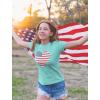 imageTstars American Heart Flag Girls 4th of July Shirt Memorial Day Patriotic Red White and Blue Toddler Kids Fitted TShirtChill Blue