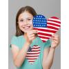 imageTstars American Heart Flag Girls 4th of July Shirt Memorial Day Patriotic Red White and Blue Toddler Kids Fitted TShirtChill Blue