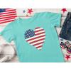 imageTstars American Heart Flag Girls 4th of July Shirt Memorial Day Patriotic Red White and Blue Toddler Kids Fitted TShirtChill Blue