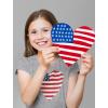 imageTstars American Heart Flag Girls 4th of July Shirt Memorial Day Patriotic Red White and Blue Toddler Kids Fitted TShirtGray