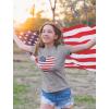 imageTstars American Heart Flag Girls 4th of July Shirt Memorial Day Patriotic Red White and Blue Toddler Kids Fitted TShirtGray