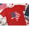 imageTstars American Heart Flag Girls 4th of July Shirt Memorial Day Patriotic Red White and Blue Toddler Kids Fitted TShirtRed