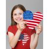imageTstars American Heart Flag Girls 4th of July Shirt Memorial Day Patriotic Red White and Blue Toddler Kids Fitted TShirtRed