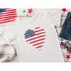 imageTstars American Heart Flag Girls 4th of July Shirt Memorial Day Patriotic Red White and Blue Toddler Kids Fitted TShirtWhite