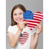 imageTstars American Heart Flag Girls 4th of July Shirt Memorial Day Patriotic Red White and Blue Toddler Kids Fitted TShirtWhite