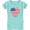 imageTstars American Heart Flag Girls 4th of July Shirt Memorial Day Patriotic Red White and Blue Toddler Kids Fitted TShirtChill Blue
