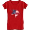 imageTstars American Heart Flag Girls 4th of July Shirt Memorial Day Patriotic Red White and Blue Toddler Kids Fitted TShirtRed