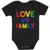 imageTstars I Love My Family Gay Pride Baby Outfit LGBT Rainbow Baby BodysuitBlack