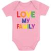 imageTstars I Love My Family Gay Pride Baby Outfit LGBT Rainbow Baby BodysuitPink