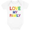 imageTstars I Love My Family Gay Pride Baby Outfit LGBT Rainbow Baby BodysuitWhite