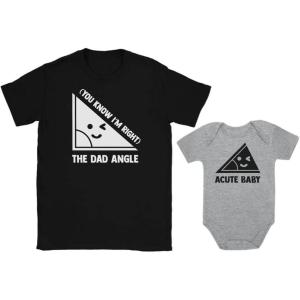 imageTstars Daddy and Son Matching Outfits Fathers Day Dad ampamp Baby Shirts Funny Nerdy Men T shirt Math JokesGray
