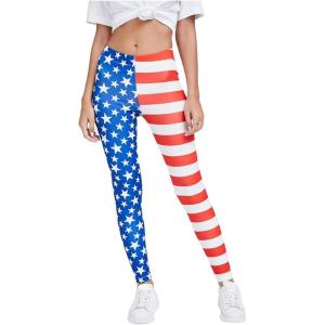 imageUSA American Flag Leggings 4th of July Womens Patriotic Leggings Pants Yoga Tights FlagFlag Multicolor