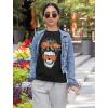 imageFunny Halloween Tee Women Skeleton Graphic Short Sleeve Tops Women TShirtBlack
