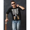 imageMens Skeleton Beers in Belly Shirt Ribcage Xray Funny Halloween Costume Long Sleeve TShirt for MenBlack