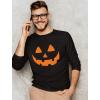 imageOrange Pumpkin Face Jack O Lantern Halloween Costume Long Sleeve TShirtBlack