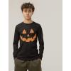 imageOrange Pumpkin Face Jack O Lantern Halloween Costume Long Sleeve TShirtBlack