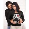 imagePregnant Halloween Costume Skeleton Xray Couples Matching Long Sleeve ShirtsMen Black  Women Black