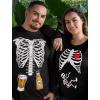 imagePregnant Halloween Costume Skeleton Xray Couples Matching Long Sleeve ShirtsMen Black  Women Black