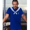 imageSailor Costume Shirt Men Nautical Theme Captain Navy Anchor Sailors Mens Halloween ShirtsBlue