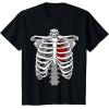 imageSkeleton Rib Cage Heart Xray Halloween Easy Costume TShirtBlack