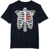 imageSkeleton Rib Cage Heart Xray Halloween Easy Costume TShirtBlack