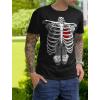 imageSkeleton Shirt Mens Rib Cage Costume Adult Funny Halloween Shirts for Men LargeBlack