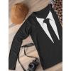 imageSuit ampamp Tie Printed Tuxedo Mens Shirt Funny Wedding Bachelor Party Halloween Costume Mens Tux Long Sleeve TShirtBlack