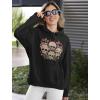 imageTstars Rose Eye Sugar Skulls Sweatshirt Day of The Dead Gothic Womens HoodieBlack