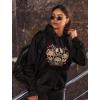 imageTstars Rose Eye Sugar Skulls Sweatshirt Day of The Dead Gothic Womens HoodieBlack