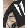 imageTuxedo Tie Printed Suit Womens Long Sleeve ShirtBlack