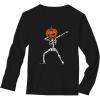 imageHalloween Dab Jack O Lantern Dabbing Pumpkin Skeleton Long Sleeve TShirtBlack